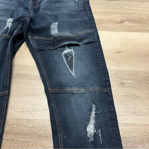 Ecko Unltd Men's Skinny Fit Denim Jeans Size 38 x 32 Distressed Moto - Picture 9 of 15